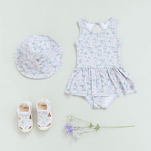 Купальник с оборками Wheat "Erna Purple Light Petunias", королевские петунии